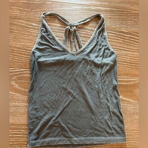 American Eagle Cross Back Ribbed Tank Top